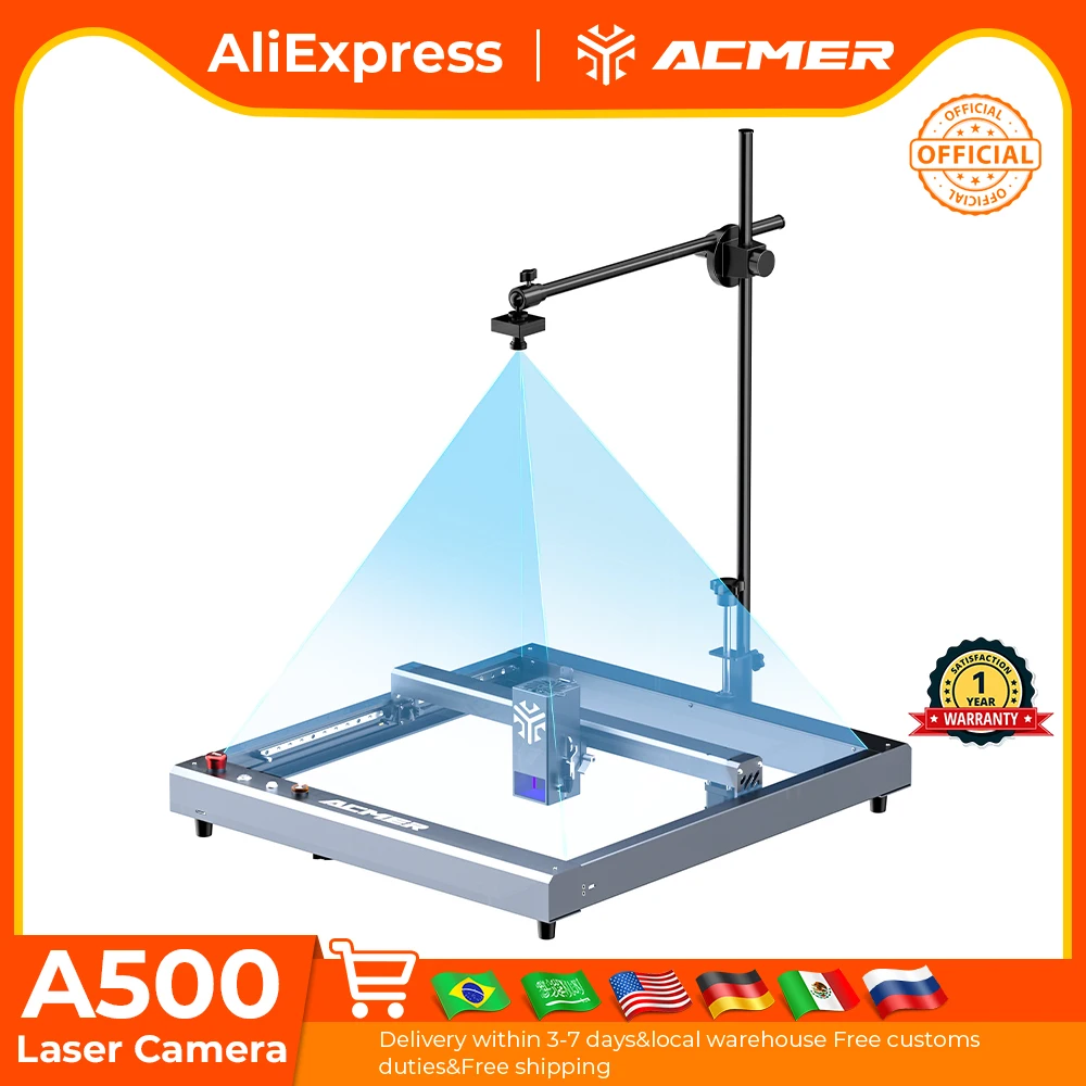 

Лазерная камера ACMER A500, 5-миллионная пиксельная промышленная камера HD с несколькими брендами станков для лазерной гравировки и резки.