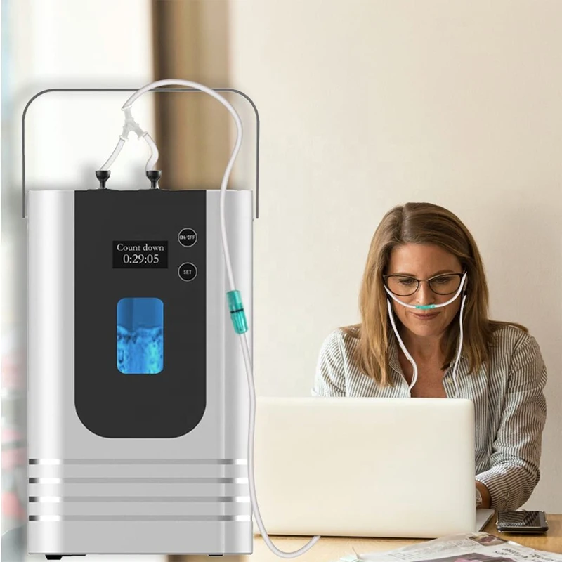

High Purity 99.99% Imported Proton Membrane PEM Electrolyzer Hydrogen Inhalation Machine H2 Hydrogen Inhaler Low Noise 450ml/min