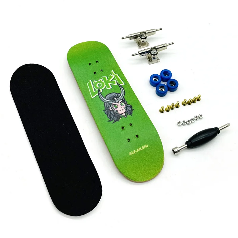 New Fingerboard Set Wooden Complete Finger Skate Board with Alloy Truck Bearing Wheels Mini Skateboard Kid Toys for Boys