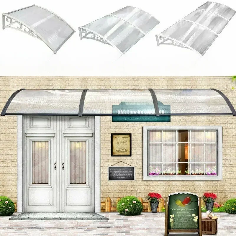 Deur Raam Regenhoes Zonnescherm Deurluifel Moderne polycarbonaat hoes Voordeur Buitenterras Luifel 3-formaat - afbeelding 2