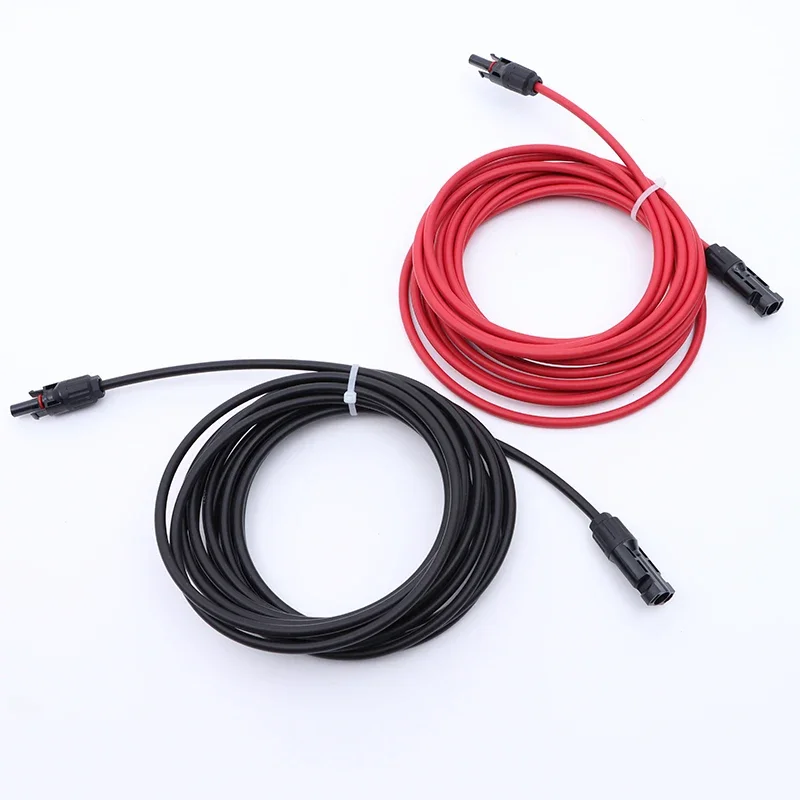 Câble d'extension solaire à Double extrémité avec connecteur 1-10 mètres 4 mm2/6 mm2 1000 V/1500 V connecteur PV DC câble solaire fil photovoltaïque