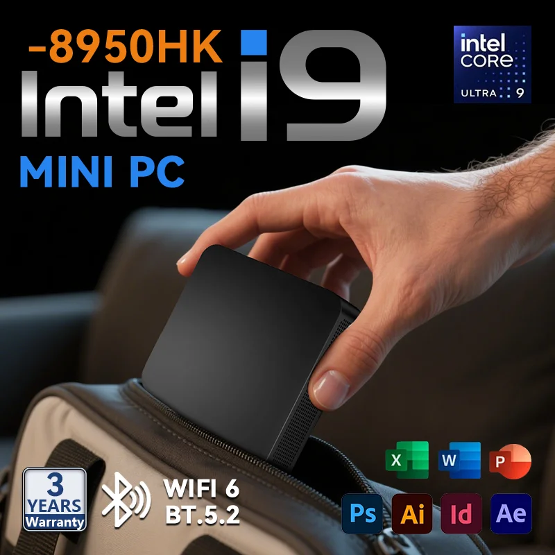 Mini PC portátil Windows 11 Pro Intel Core i9 8950HK 16GB DDR4 1TB SSD Gamer PC Dual WIFI 6 BT5.2 4K HD Mini Gaming Pc de escritorio