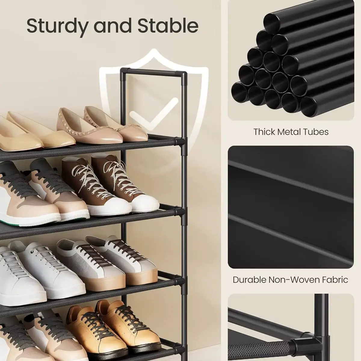 4Layer X-Type Multi Layered and Space Saving Shoe Rack,Solid Color Simple Home Assembly Shoe Rack,Suitable for Porch,Living Roo