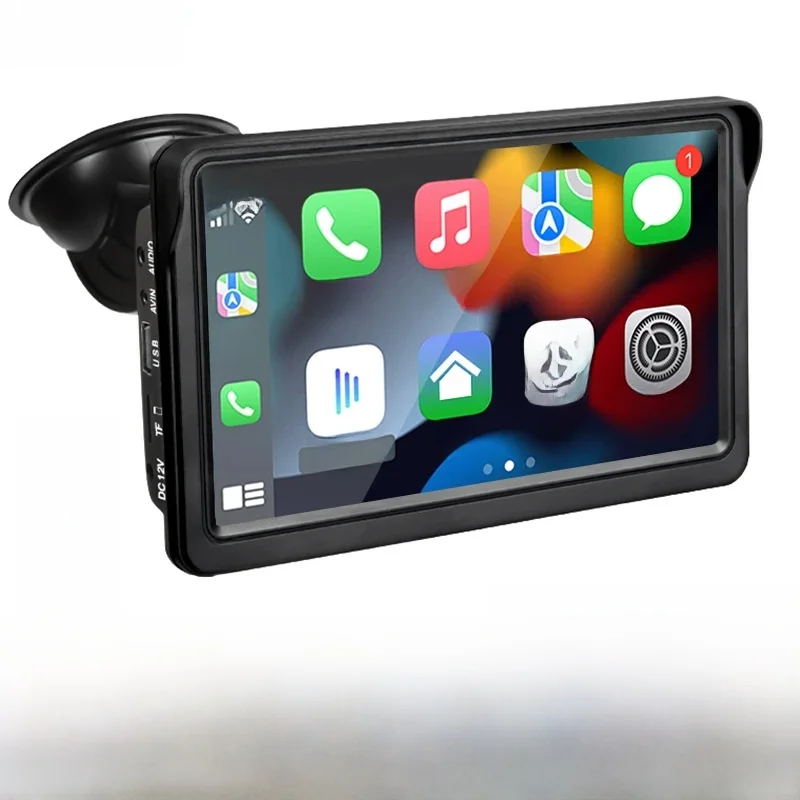 Hippcron 7 inch autoradio multimedia videospeler draadloze Carplay en draadloze Android Auto draagbaar universeel touchscreen - afbeelding 2