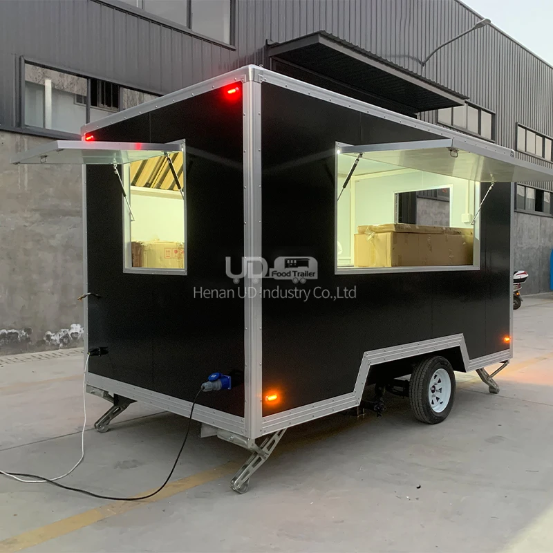 New Design Food Trailers Catering Equipment Hot Dog Cart Small Bakery Chips Mobile Street Food Truck with Oven for Sale