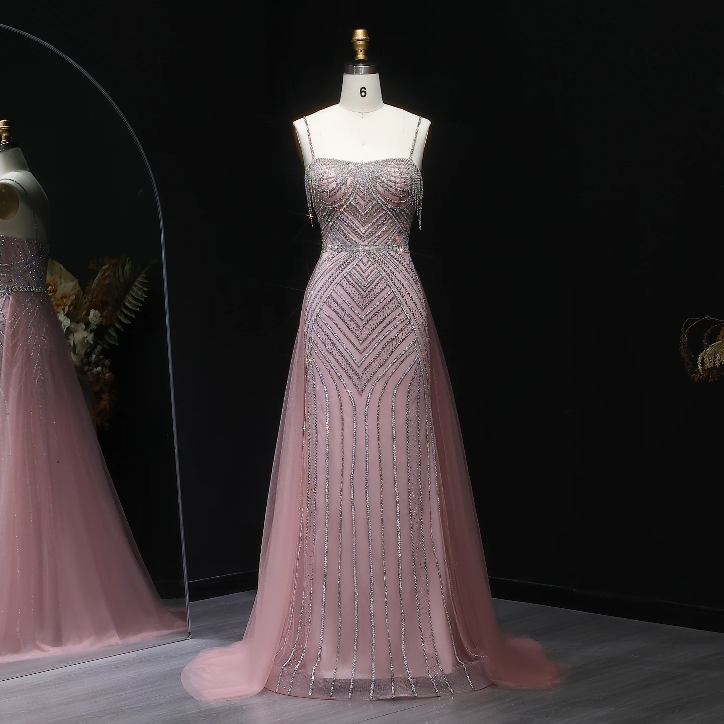 

Шарон Саид Блестящие кристаллы с кисточками Русалка Розовое вечернее платье с верхней юбкой на тонких бретельках Серые платья для выпускного вечера SS105 на заказ