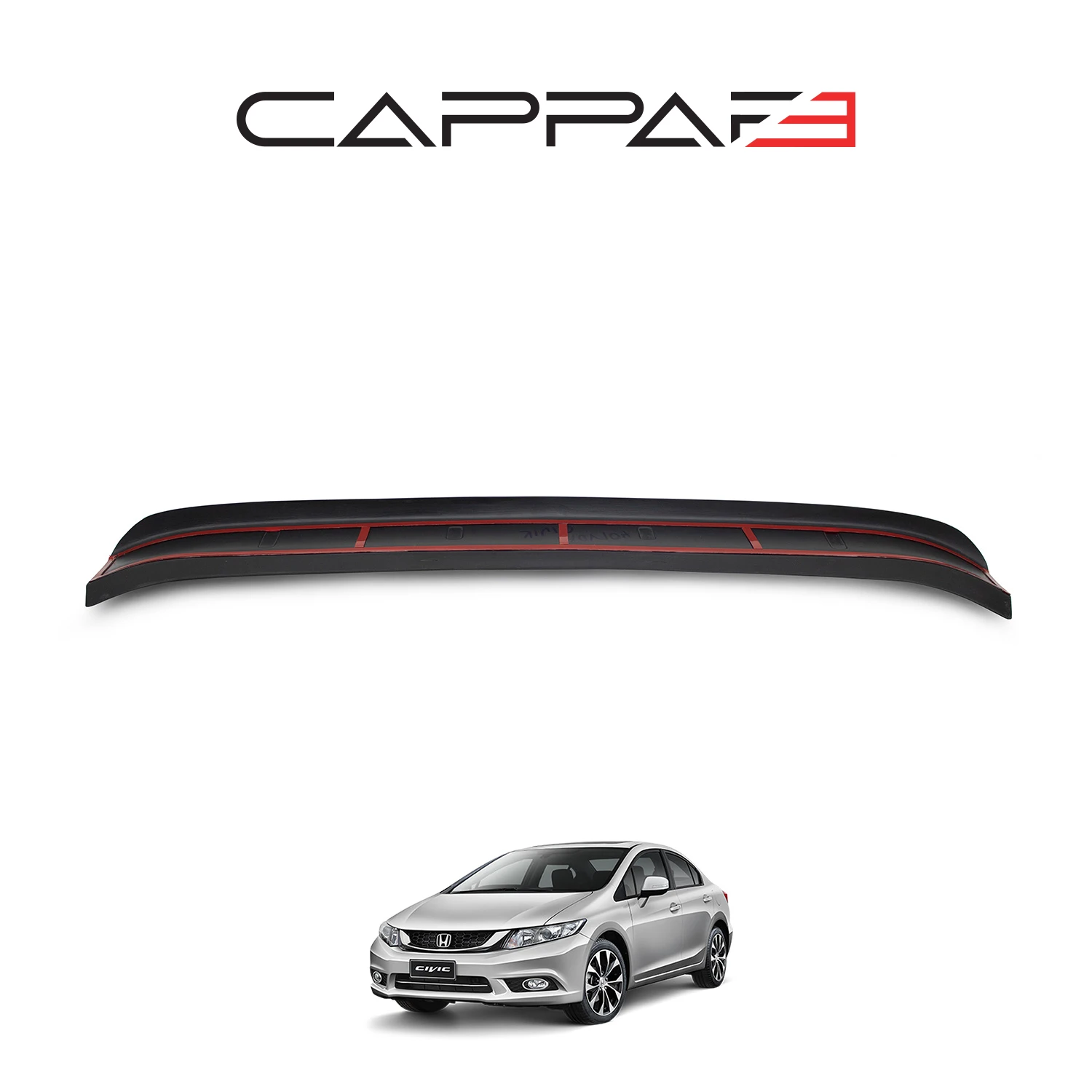 

For Honda Civic 2012 To 2016 Compatible Rear Bumper Sill Protection Glossy Black ---- Diffuser Spoiler Front Lip Hood Tail Light