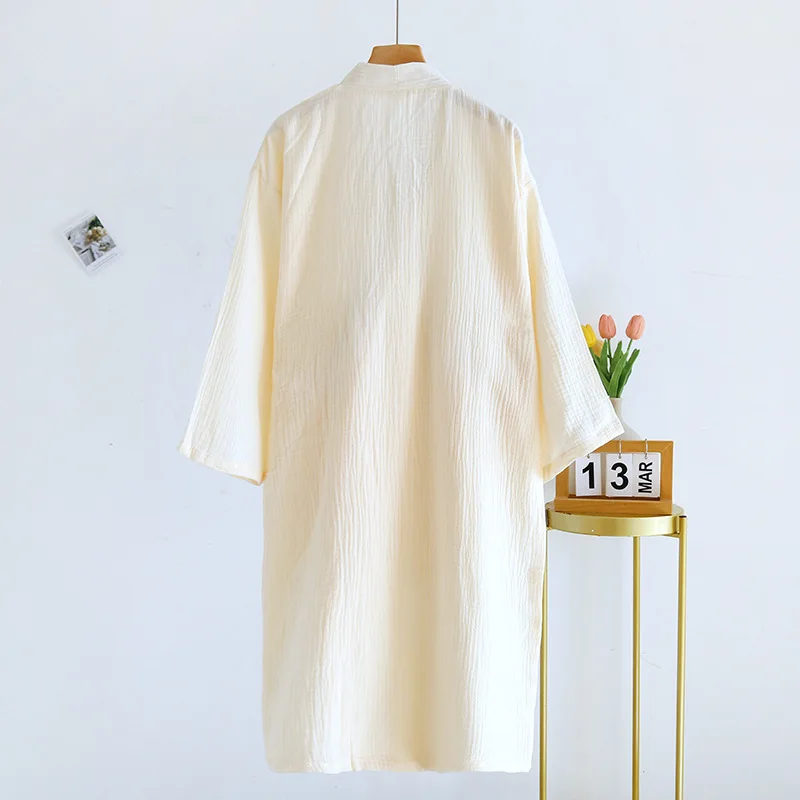 Chinese kimono Apring and Autumn ladies cotton crepe cloth nightgown pajamas bathrobe household clothes Spring and Summer robe