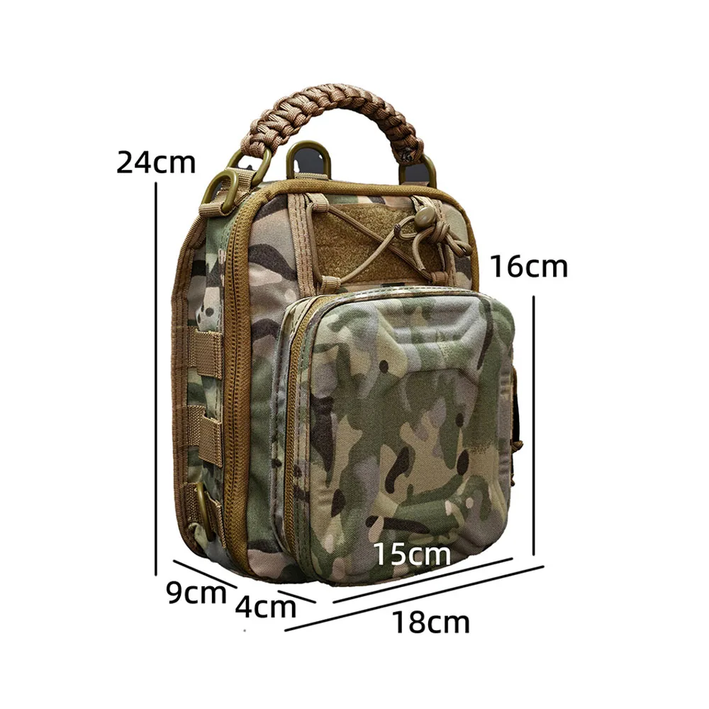 Tactical Hard-Shell Chest Pack Water-resistant Men's Multi-Functional Single-shoulder Crossbody Bag for Outdoor Cycling Travel