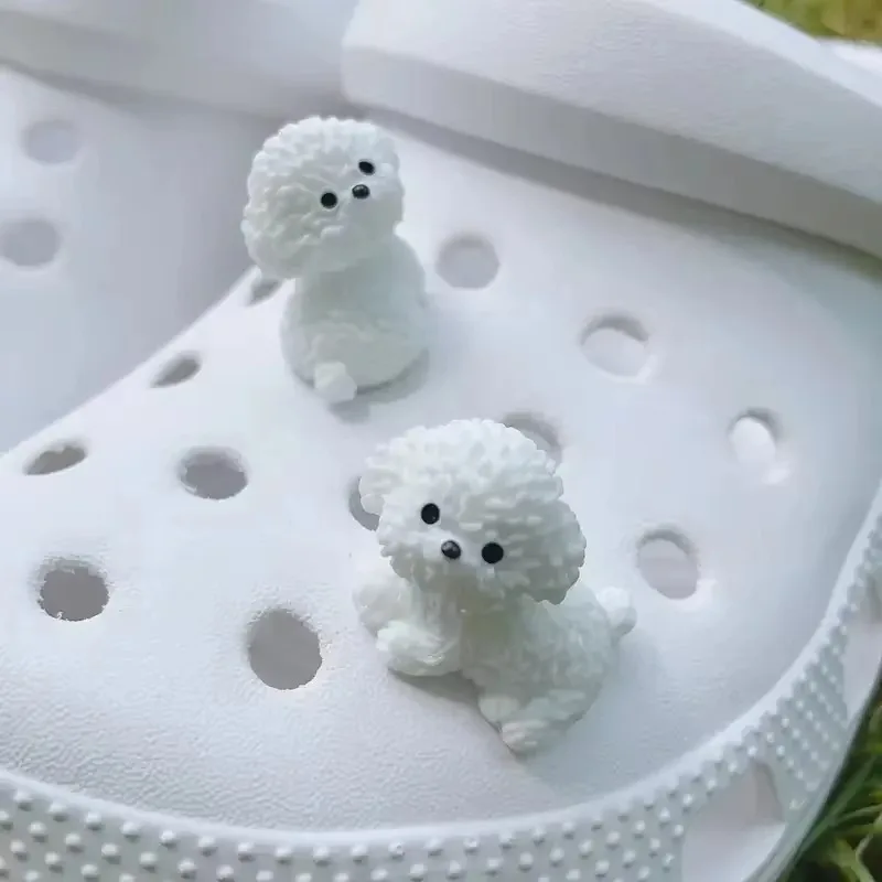 

3D Mini Puppy Shoe Charms Detachable DIY Bichon Dog Decor for Clogs Sandals Holiday Party Gift Accessories