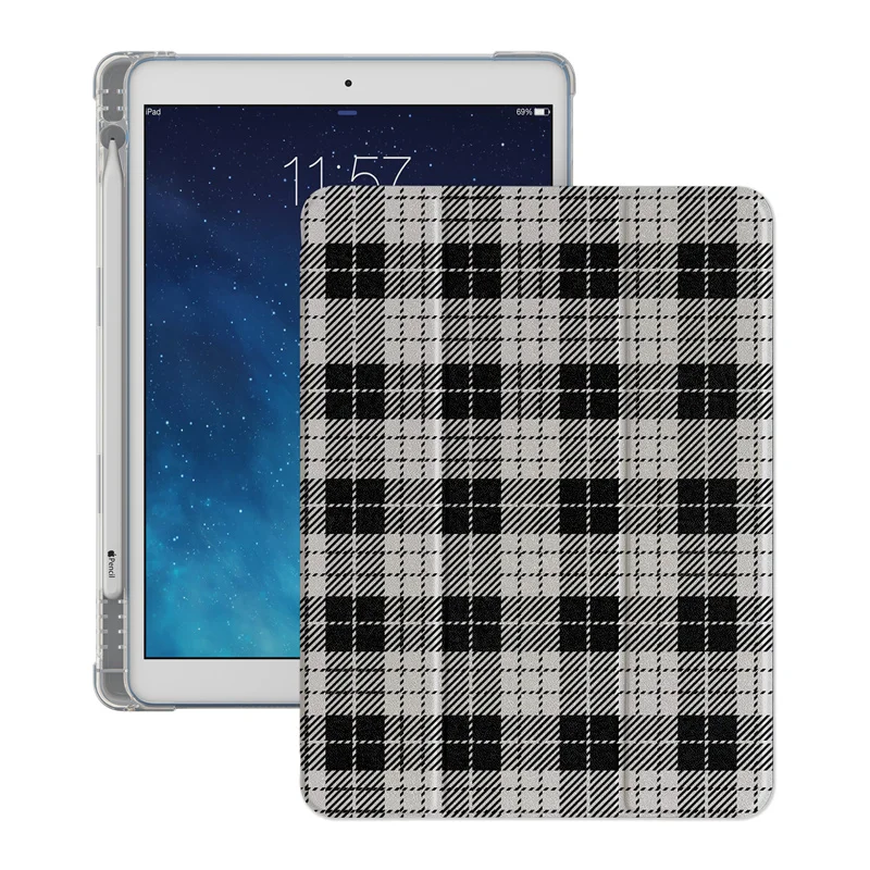 Korean Plaid Case For Apple iPad Air 2024 11 inch Air5/4 10.9 iPad 10/5/6/7/8/9 9.7 Air 3 10.2/10.5\'\' mini 6/5/4 Gen Cute Cases