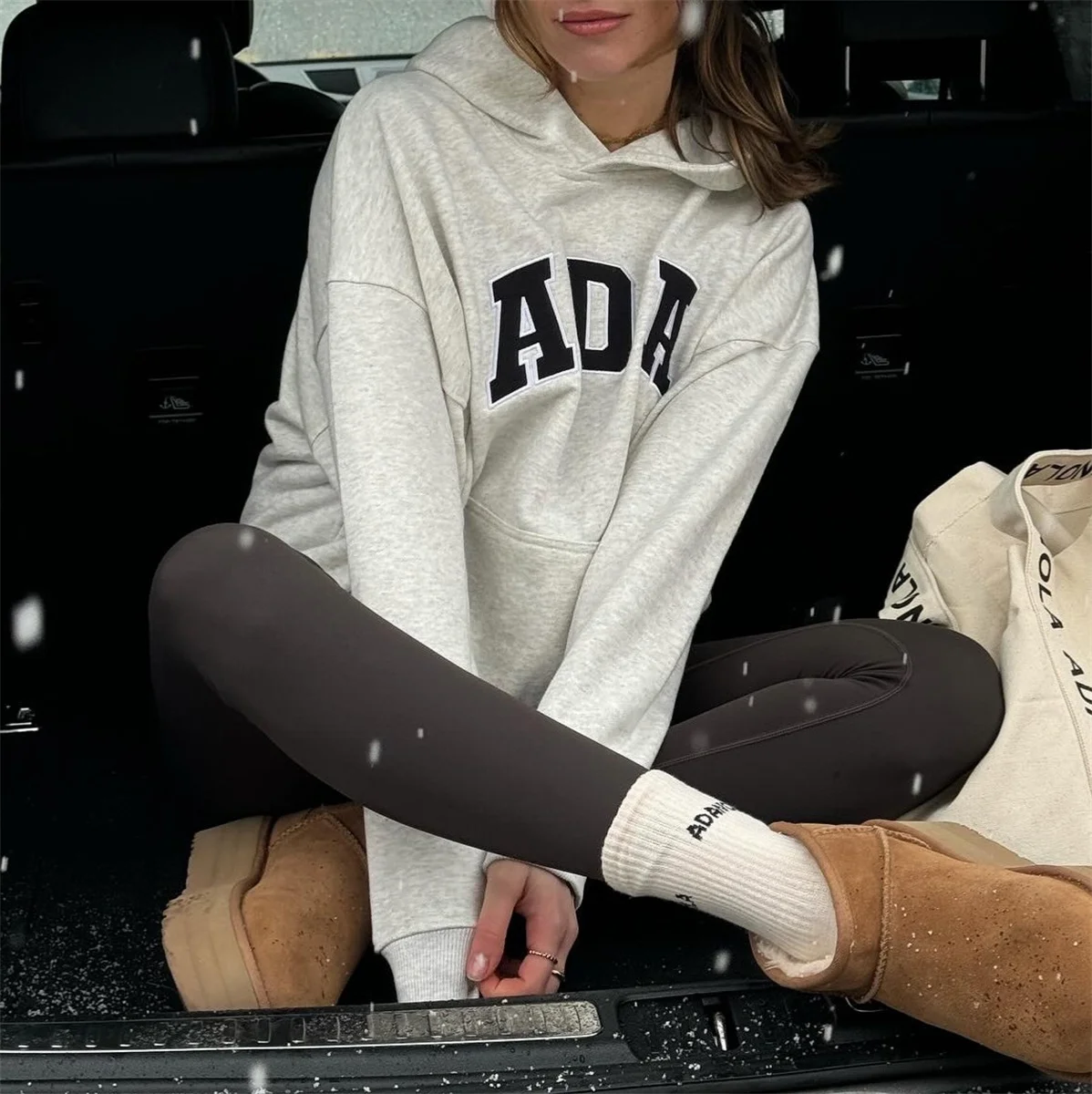 

Loose Fitted Trendy Hoodie Women's Street Casual Spicy Pullover Top Long Sleeve Letter Pattern Autumn Fashion Hooded Sweatshirt