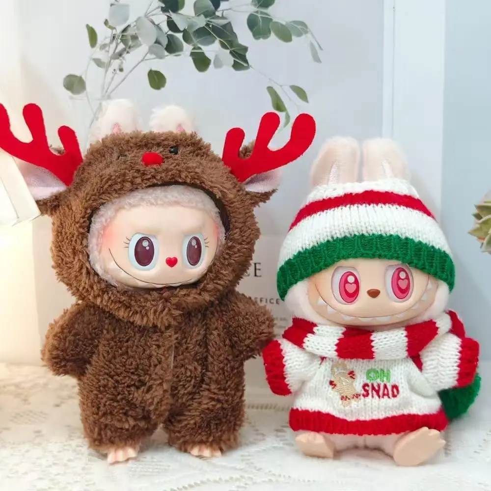 

Mini Doll's Clothes Outfit Accessories for Labubu Idol – Labubu Christmas Cookie Man Sweater & Hat New Year Clothes –Xmas Gi