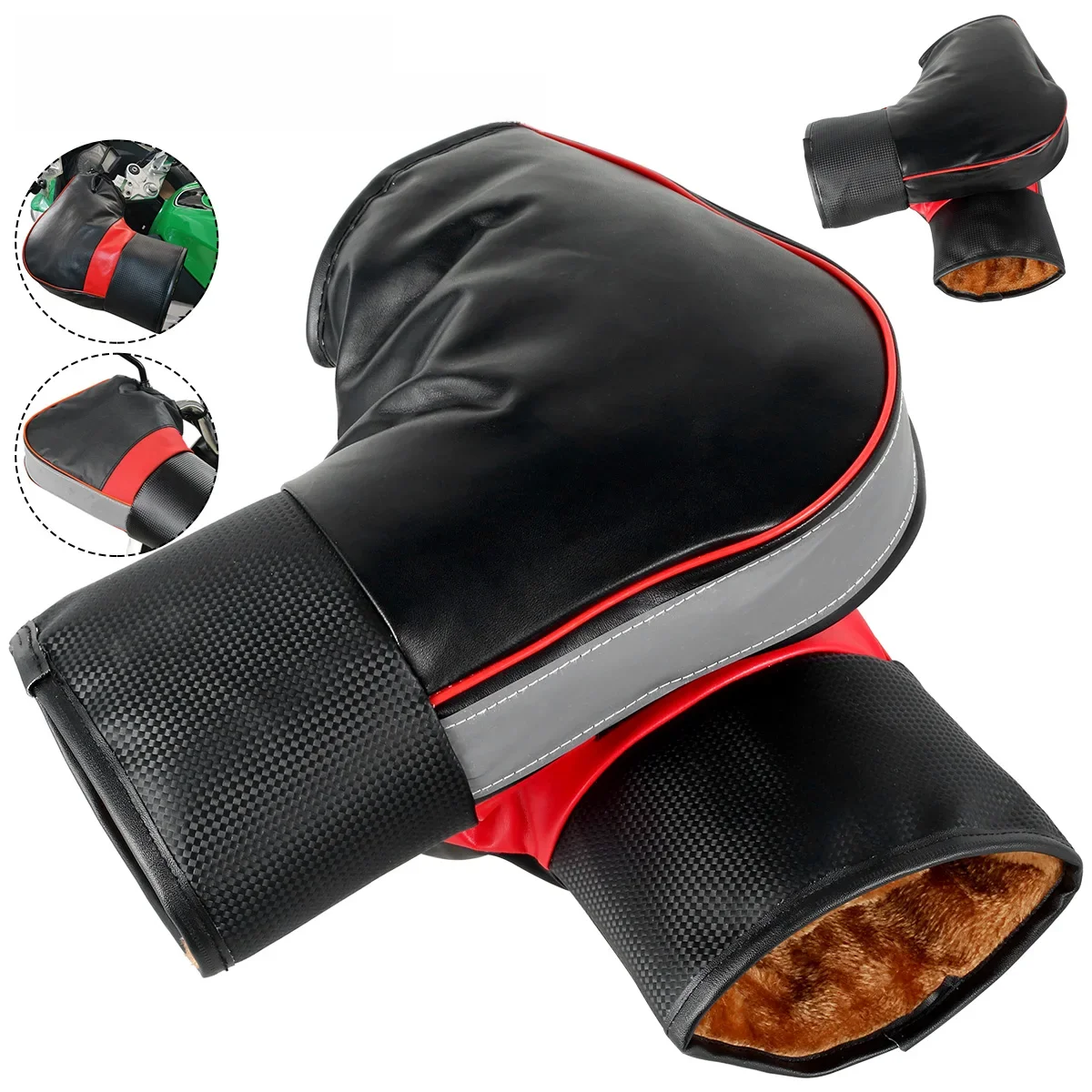 1 para nauszników na kierownicę motocykla ProtectiveMotorcycleWarm Grip Handle BarMuffRainproof WinterWarmer GlovesWinterMotorcycleGloves — 2