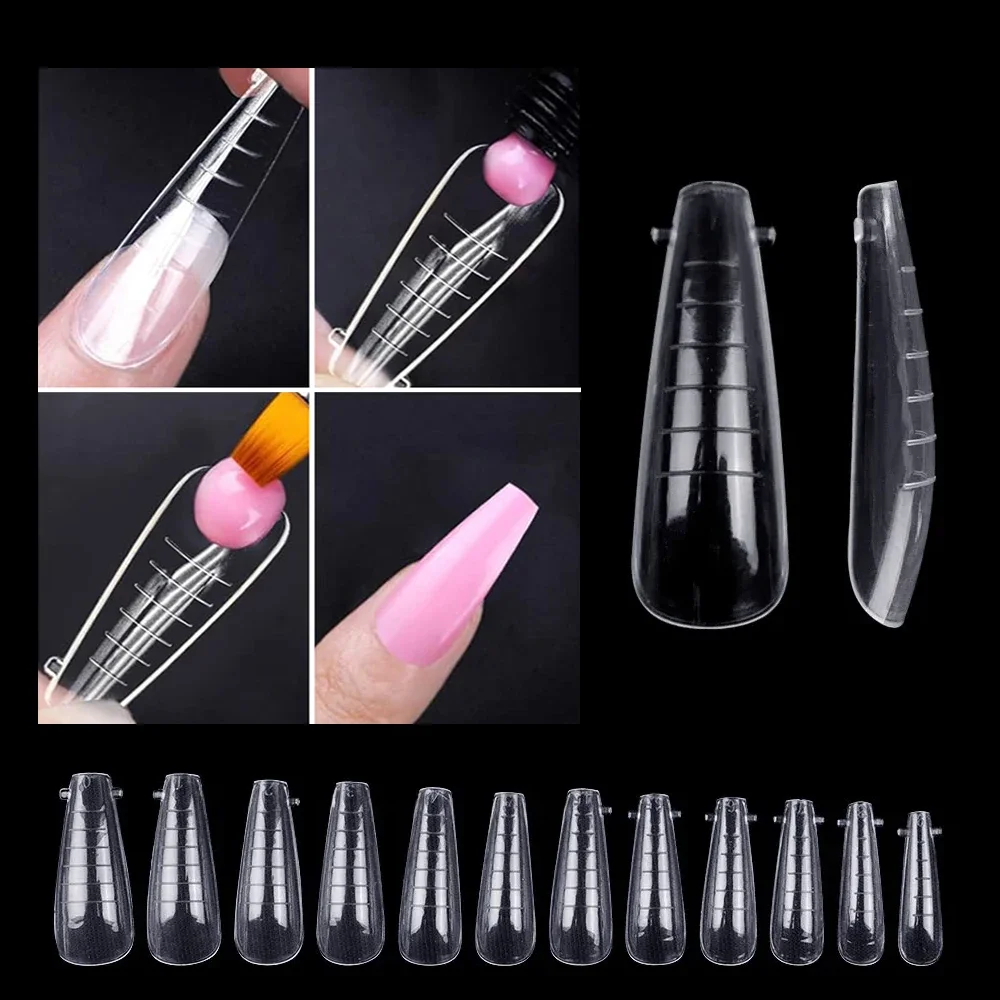 Tipps für künstliche Nagelformen, UV-Gel für Verlängerung, Baugel, Nagellack, künstliches Werkzeug, 60 Stück