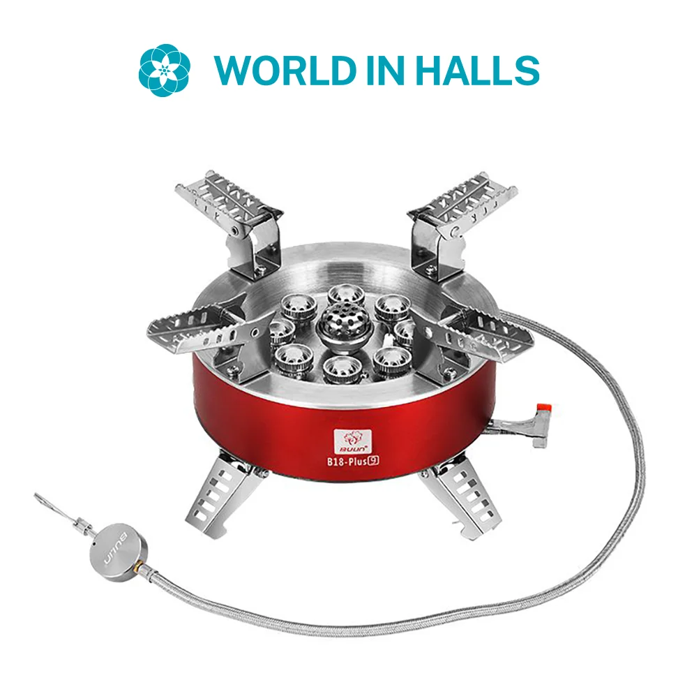 Portable Camping Gas Stove Windproof Compact High Firepower Cooking Burner for Outdoor Picnic Hiking Tourist