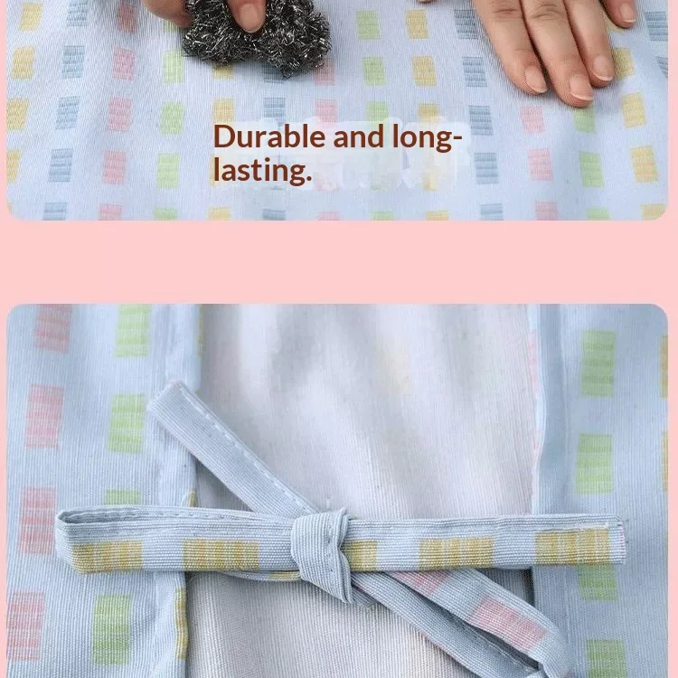 Women Cute Kitchen Apron, Breathable Cotton Apron with Hand Wipe Pocket, Ruffle Princess Style Adjustable Strap  Apron for Home