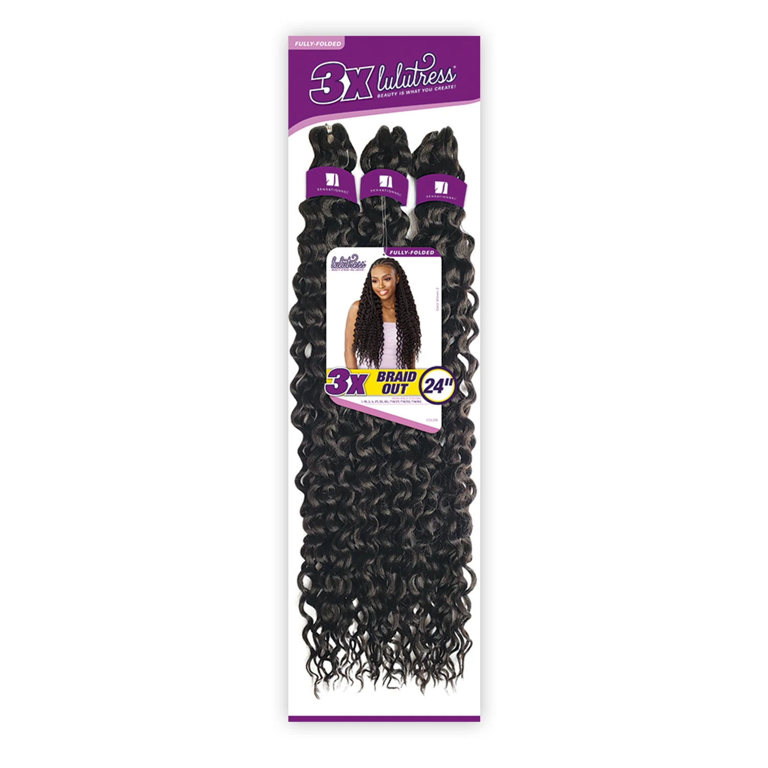 

Sensationnel Синтетические вязаные крючком косы Lulutress Fully Folded 3X Braid Out 24"