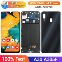 A30 A305F A305F/DS Display Screen, for Samsung Galaxy A30 LCD Display Touch Screen Digitizer Assembly with Frame Replacement