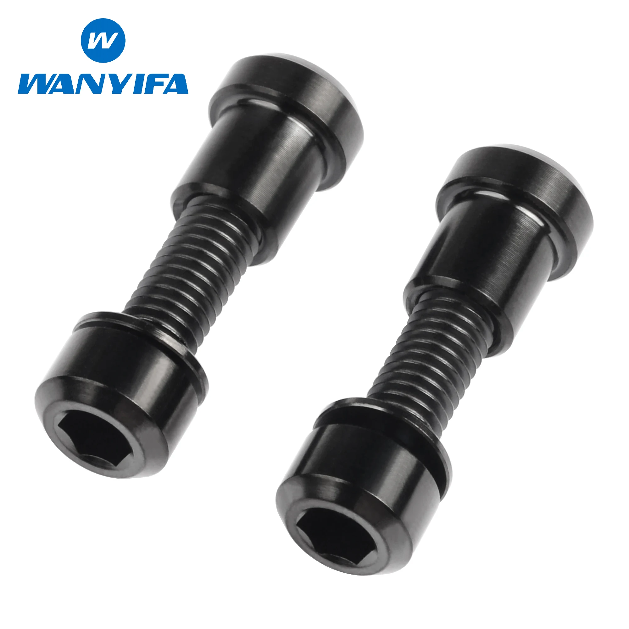 Wanyifa 2pcs Titanium Nuts+2pcs M5x16/18/20mm With Washer Rounded Column Head Screws For 3T Stem Front Forking Lock