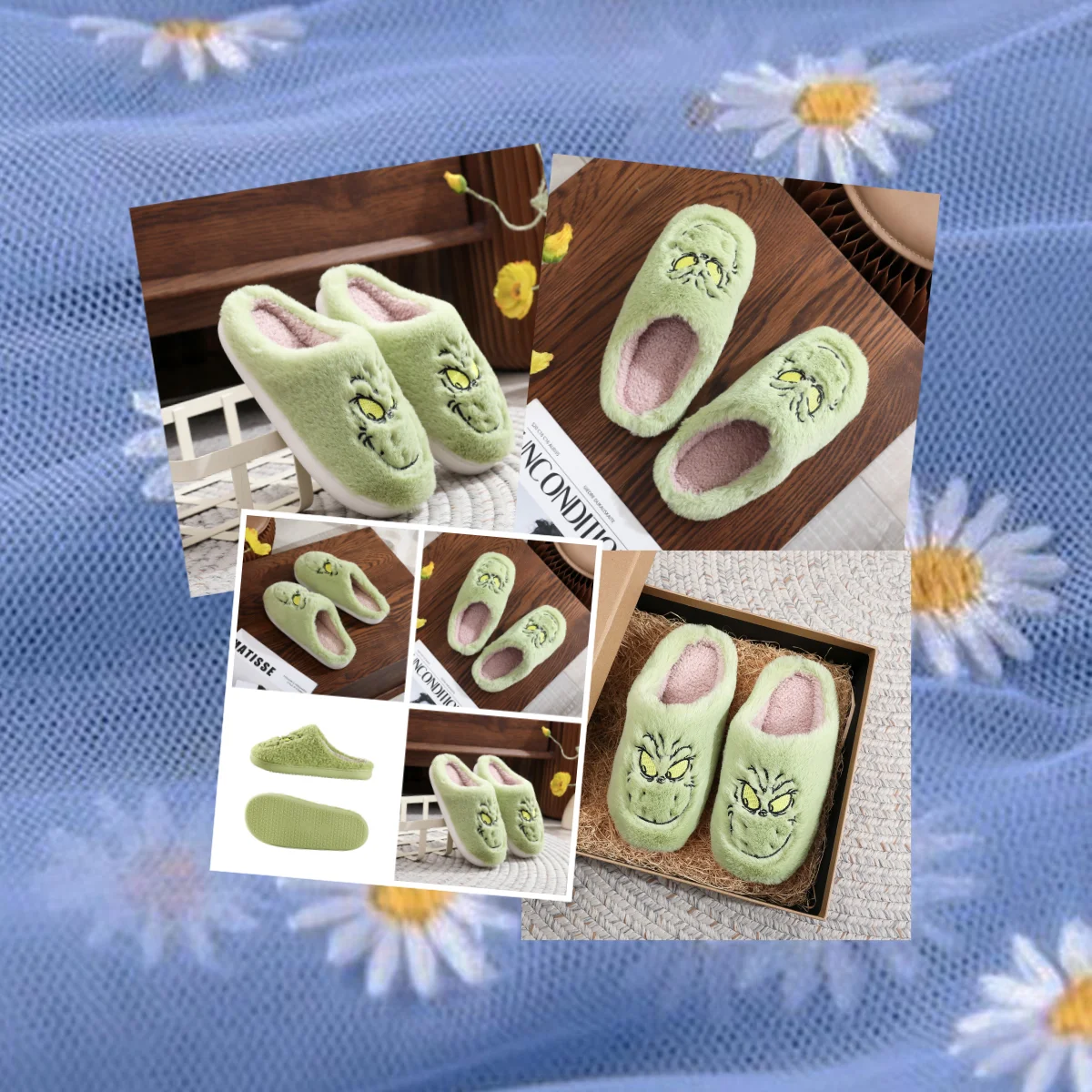 

2 пары очень мягких теплых домашних тапочек с толстой плюшевой подкладкой, нескользящие, бесшумные, зимние, для дома (40-41 размер)