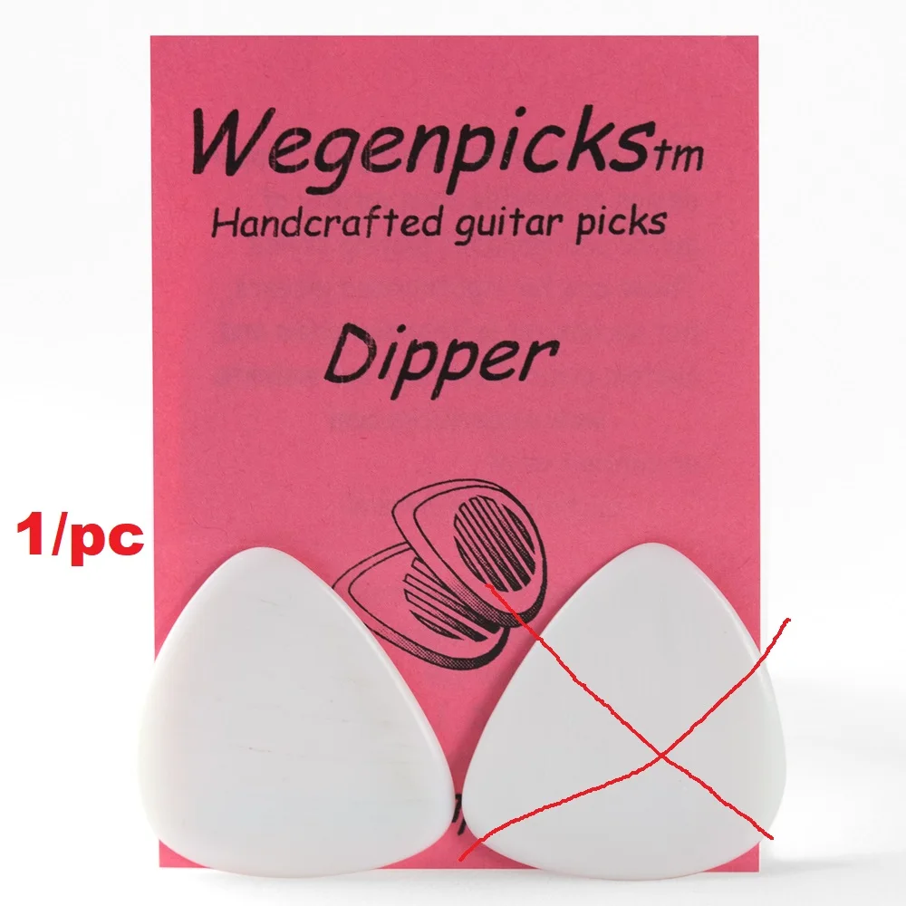 Wegenpicks Dipper 1.0mm/1.2mm/1.4mm/1.8mm Guitar or Mandolin Pick, Black/White, 1/Piece, Handcrafted in the Netherlands