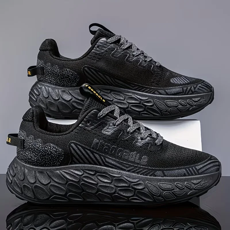 

Men's Breathable Running Shoes Black Lightweight Cushioned Sneakers Non-Slip Casual Athletic Shoes for Men Daily Walking