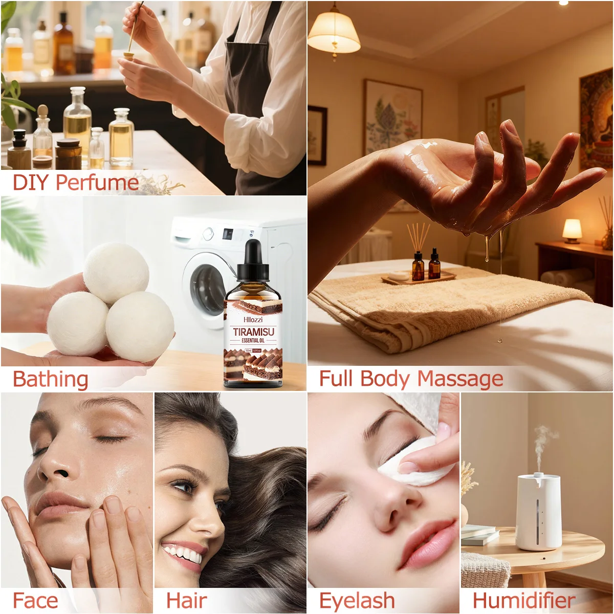 زيت تيراميسو العطري، ذو رائحة حلوة وجذابة، هو زيت أساسي متعدد الاستخدامات مناسب لتدليك الجسم والرائحة.