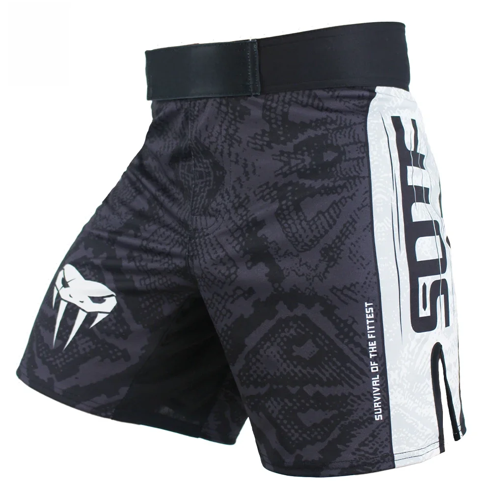 SOTF Snake Scale Fitness Oddychające sportowe spodenki bokserskie MMA Tiger Muay Thai spodenki mma spodenki walki kickboxing boks — zdjęcie 2