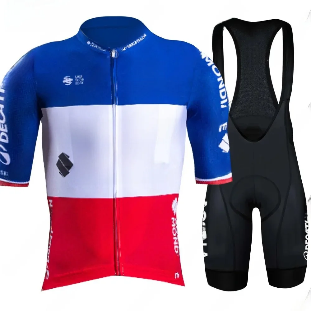 AliExpress NONE France Team AG2R 2025 Cycling Jersey Set Summer Bicycle Clothing Road Bike Shirts Suit Bicycle Bib Shorts MTB Ropa Maillot