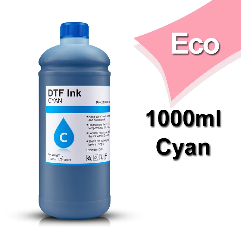 OCB 1000 ml DTF-Tinte, 5 Farben erhältlich für Direktdrucker, Filmübertragung für PET-Folie, Heißschmelzpulver, Wärmeübertragung, sedimentfrei
