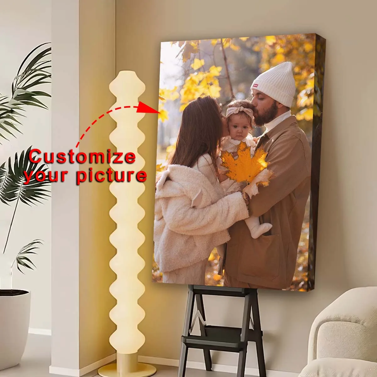 Impression plate 2D, art mural sur toile personnalisé – affiche photo sur toile sans cadre personnalisée, parfaite pour les couples, les familles