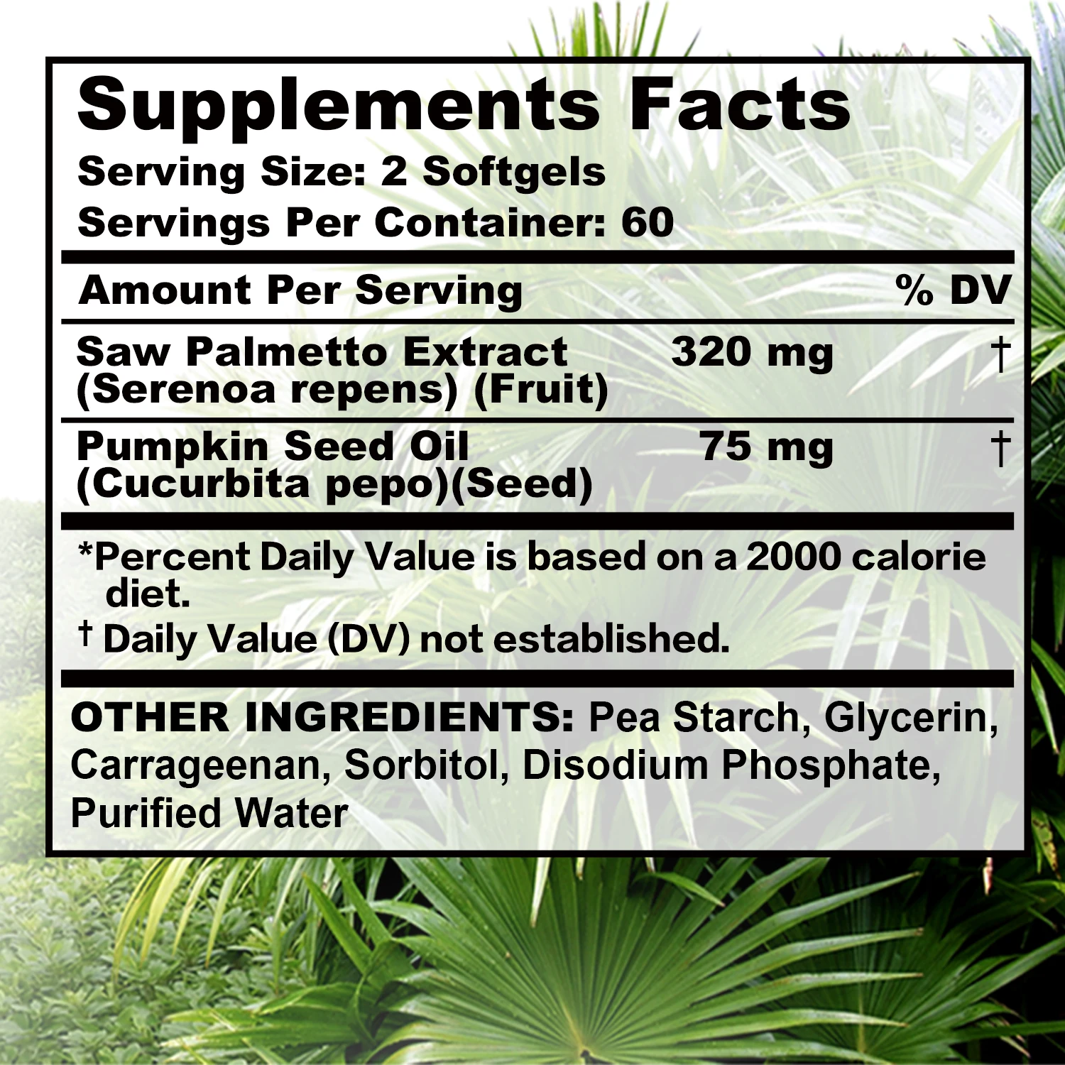 Saw Palmetto - with Pumpkin Seed Oil - Promotes Prostate Health, Urinary Tract Support, Relieves Hair Loss - 120 Capsules