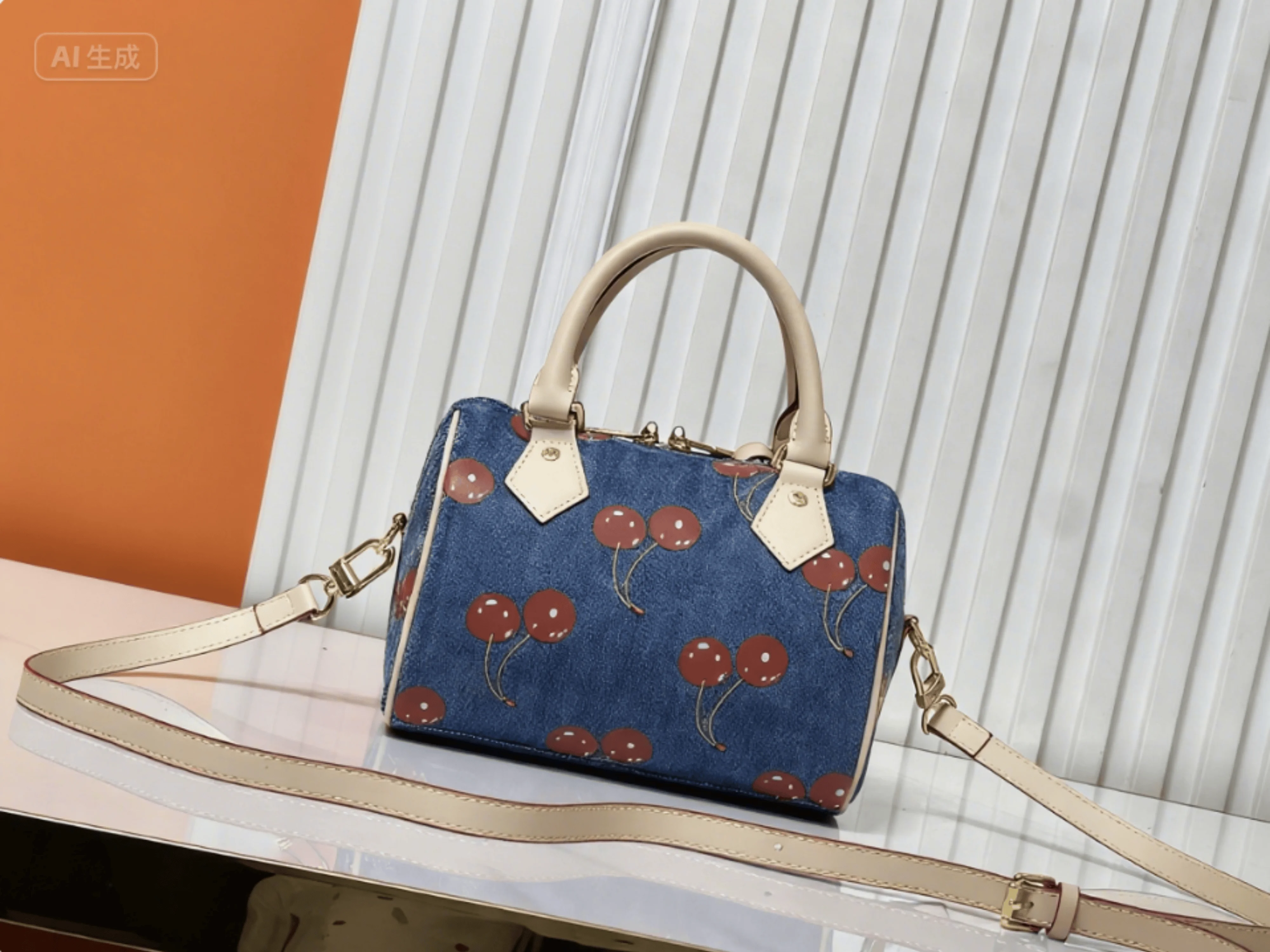 

2025 Women Pillow Bag Color Fashion Assorted Cherry Lovely Classic Simple Soft Coating Canvas Bag 20.5*12.5*12cm