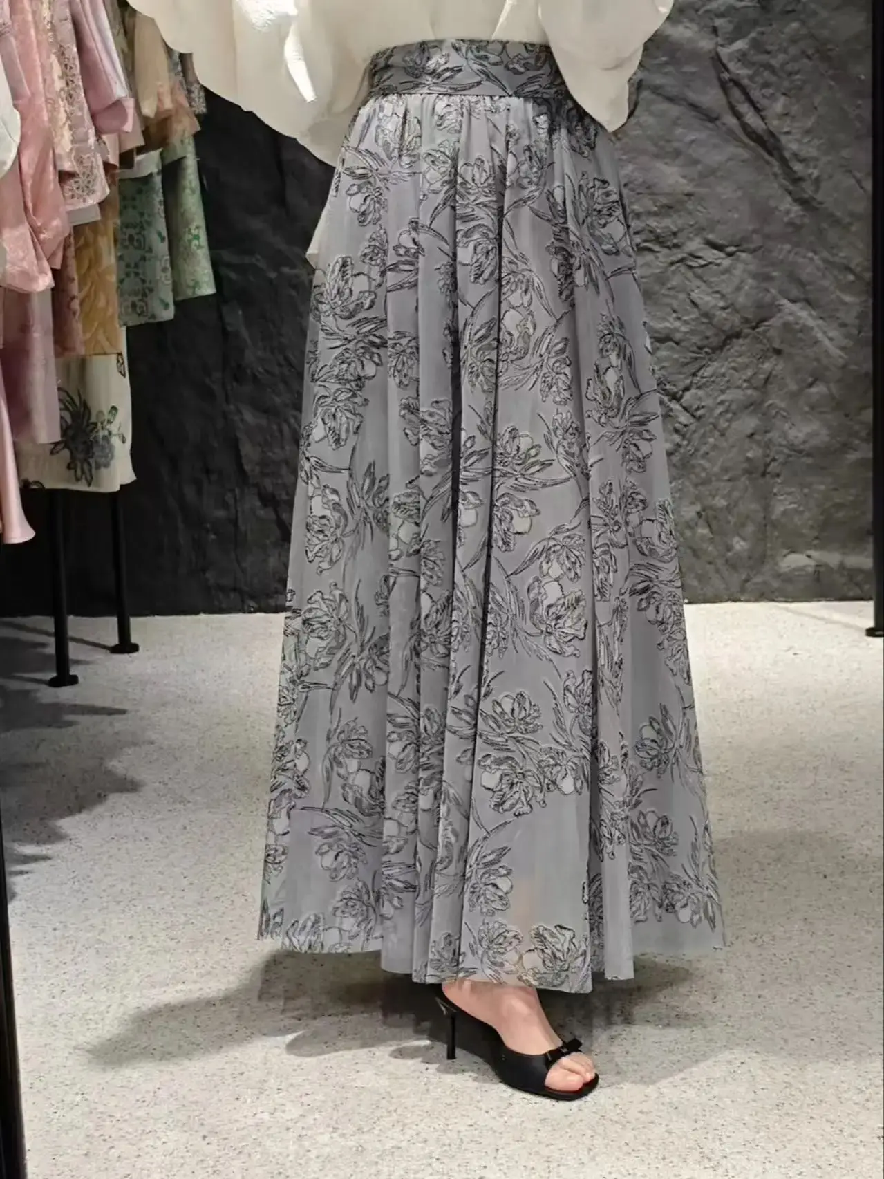 Jupe longue imprimée bohème élégante d'été