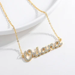 Customized Name Dot Diamond Cut Necklace Personalized Stainless Steel Name Pendant 18K Gold Plated Jewelry Wedding Women Gift
