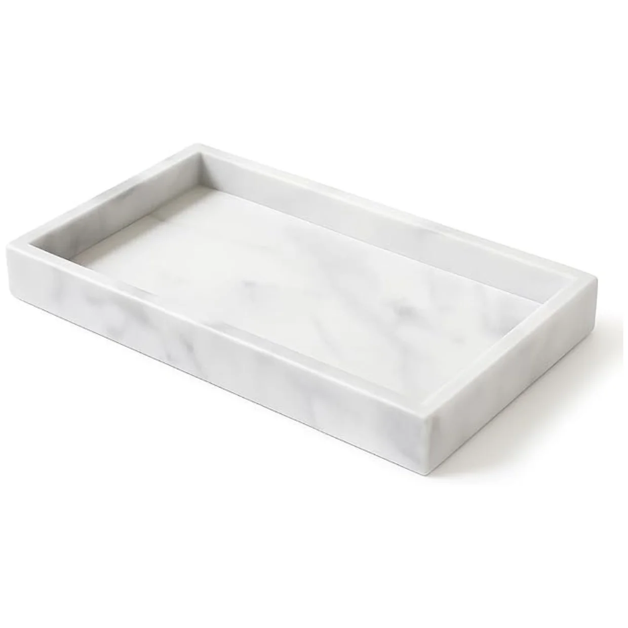 Vassoio Rettangolare in Marmo Naturale 🪨 30 × 20 cm | Portaoggetti Elegante per Cucina, Bagno e Tavolino da Caffè | Fatto a Mano in Italia 🇮🇹 - Kalu Creations