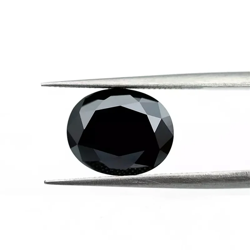 Real Oval Black Moissanite Stones 0.3-3ct Excellent VVS1 Cut Lab Loose Gems Pass Diamond Tester for Fine Jewelry Making