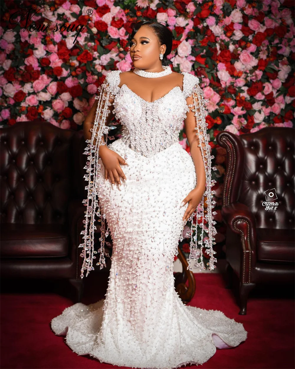 

Африканские белые бисерные длинные платья для выпускного вечера с кисточками больших размеров, женское вечернее платье русалки, обручальные платья, вечернее платье по индивидуальному заказу