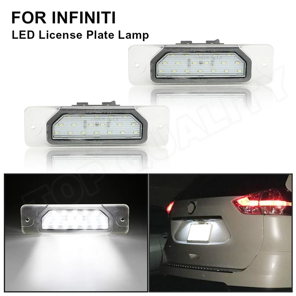 For Infiniti FX35 FX45 2003-2008 Q45/I30/I35/M37/M56 Q70 For Nissan Fuga Cefiro 2X LED License Number Plate Light Lamp