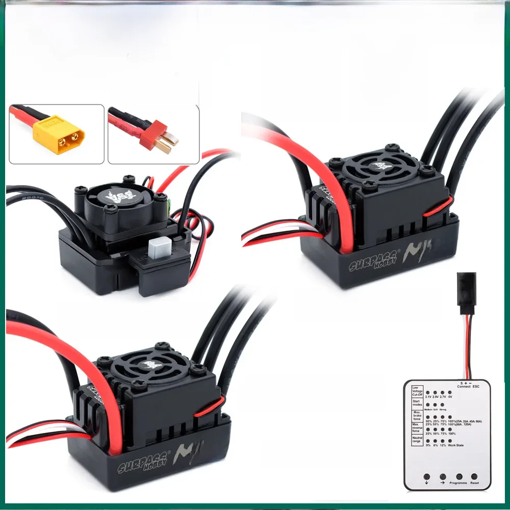 2025 Nieuwe Overtreffen Hobby M Serie 35A 45A 60A Waterdichte ESC 2-3 S voor 1/10 1/12 1/14 1/16 RC Auto F540 3650 Borstelloze Motor - afbeelding 2