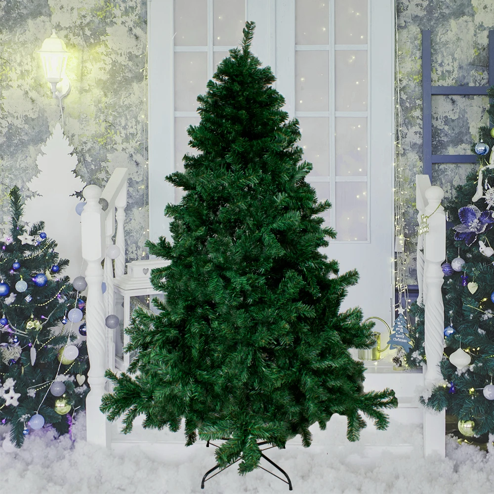 Importeur der merced Baum Weihnachten Kiefer grün Stern Zauberstab klassischen traditionellen Blatt Weihnachts baum, einfach zu montieren, natürliches Aussehen grüne Farbe 1,20 m 1,50 m 1,80 m Blatt (1.50)