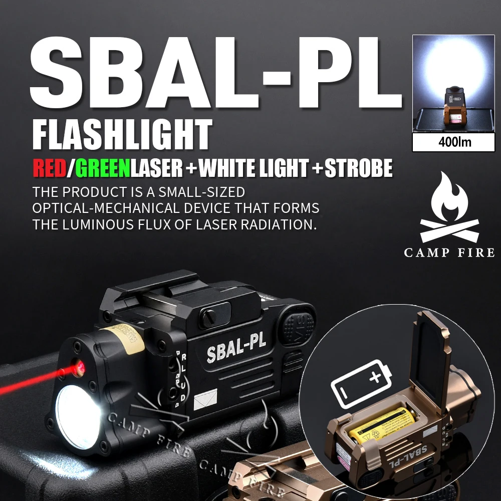 

SBAL-PL Pistol Flashlight LED Weapon Light Red dot Laser Strobe Constant airsoft Hunting accesorios zero adjustment Flashlight