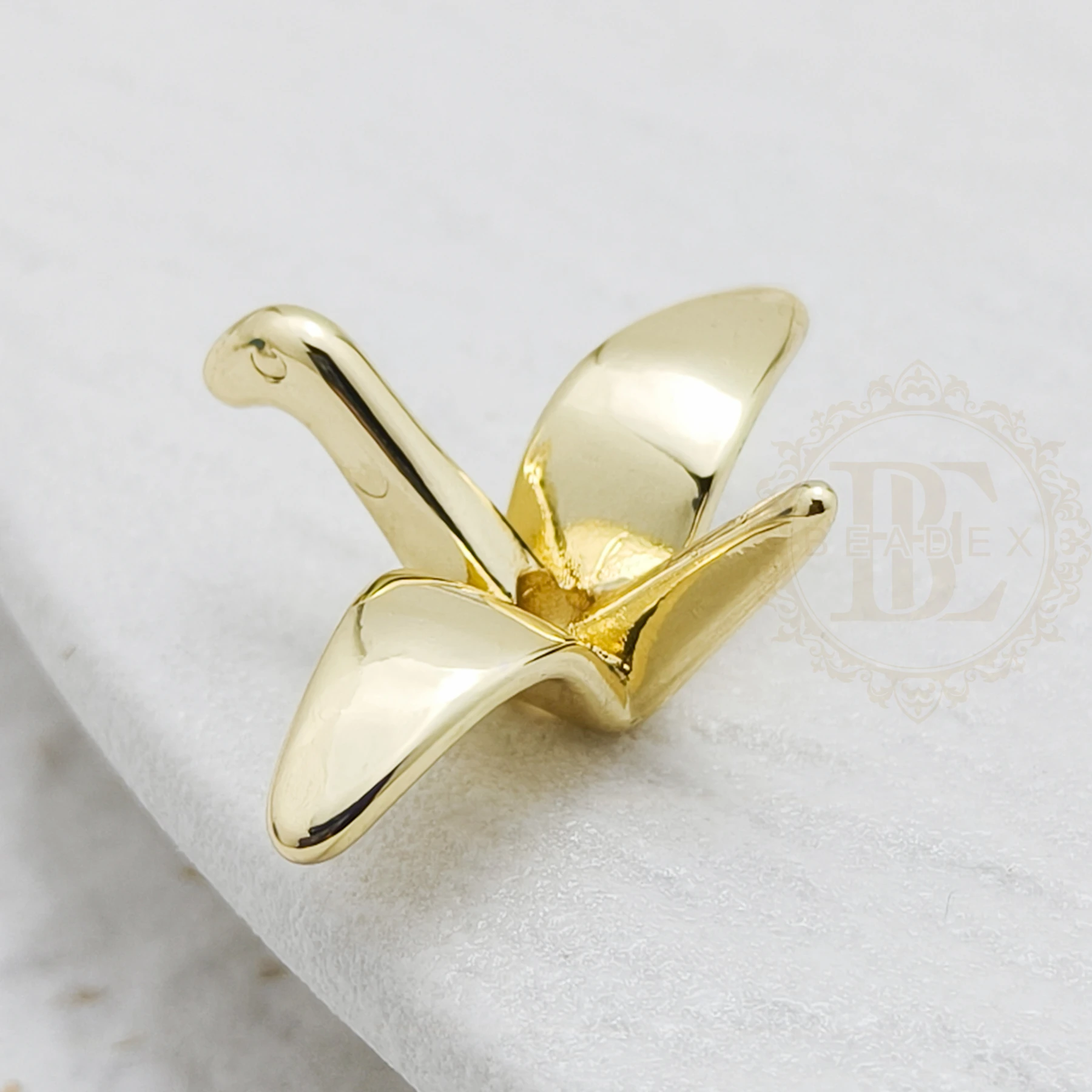 DIY Supply-One Piece Premium Plated Casted Brass Spacer - Origami Crane 19x23mm (4925C-5)