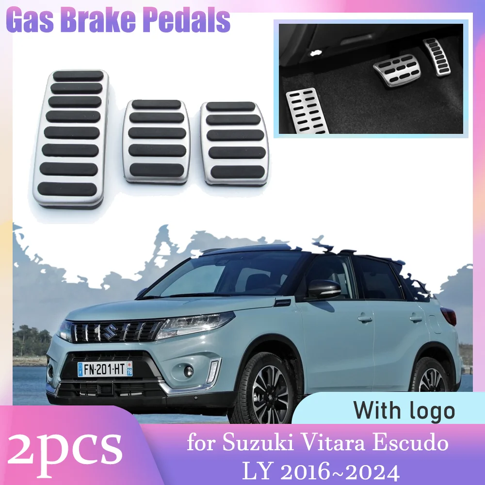 Pedały hamulca gazowego do Suzuki Vitara Escudo LY 2016 ~ 2024 2017 2018 2019 2020 2021 2022 2023 Antypoślizgowy podnóżek ze stali nierdzewnej Osłona sprzęgła Akcesoria