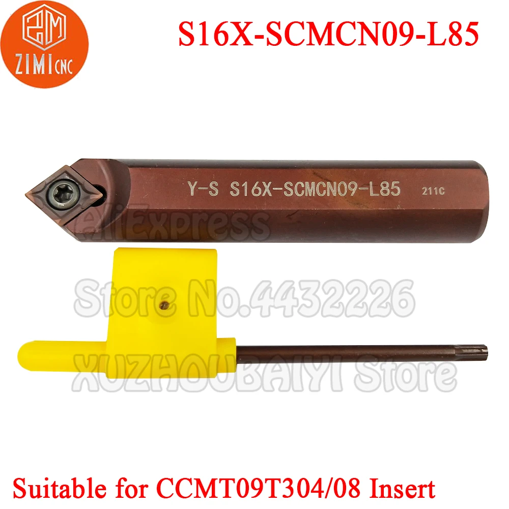 1p S16X-SCMCN09-L85 S16X SCMCN09-L85 S16X SCMCN09 L85 utensili per tornitura portautensili e inserto in metallo duro CCMT09T304 CCMT09T308