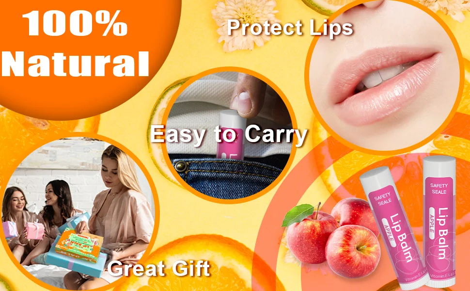 64 Pack Natural Lip Balm Bulk with Vitamin E Coconut Oil  Moisturizing Soothing and Repairing Dry Chapped Lips Makeup