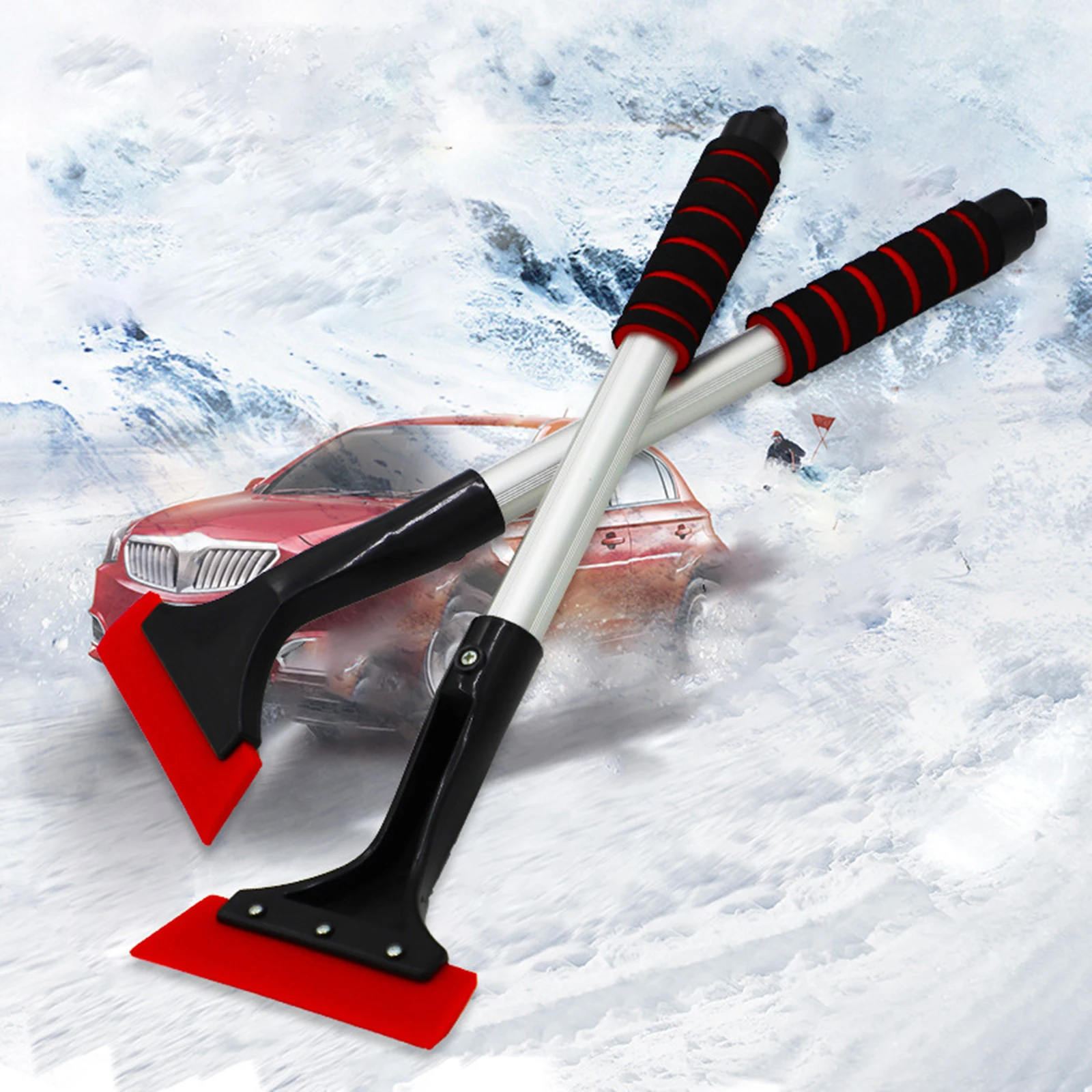 

Скребок для льда (1 шт.) с поролоновой ручкой для быстрой очистки лобового стекла, удаления инея с окон, прочный инструмент, портативный аксессуар для автомобилей и внедорожников