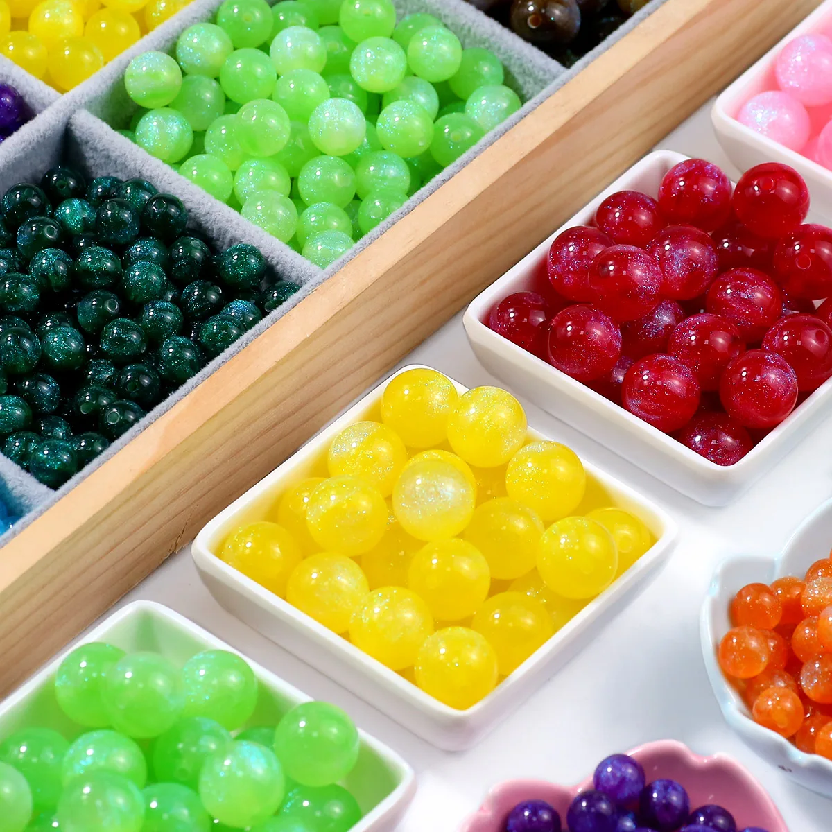 8-16mm Gradient Shiny Starry Star Bead Multicolor Acrylic Spacer Loose Beads For Jewelry Making Bracelet DIY Keychain Accessorie