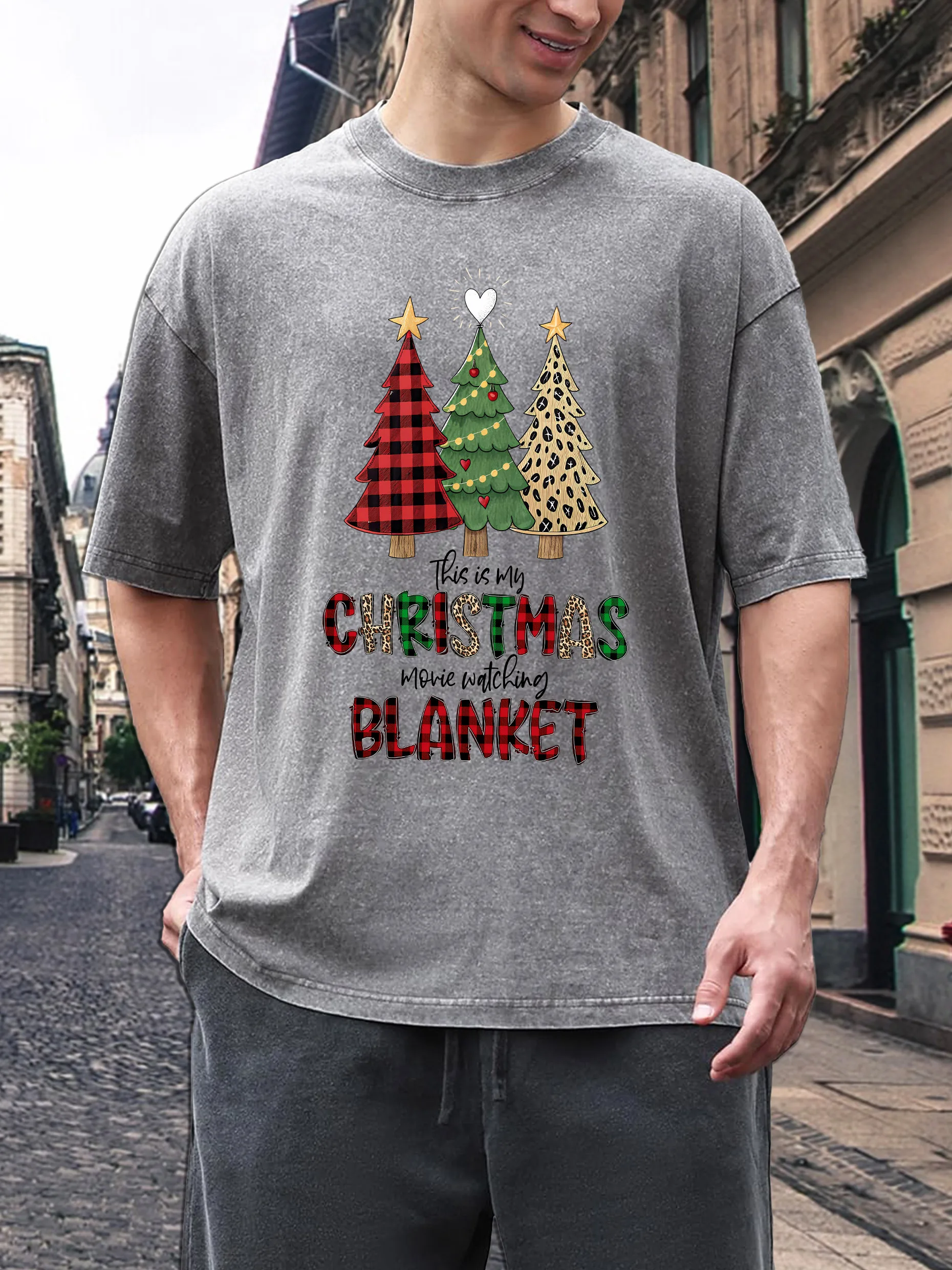 تي شيرت رجالي قطني عتيق (100% ملمس قطن) قميص كاجوال للجنسين بأكمام قصيرة مغسول حامض ورقبة دائرية